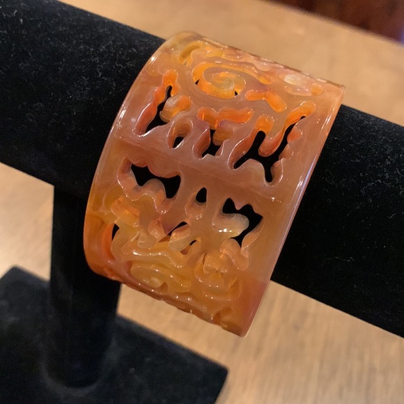 Orange/Brown wide bracelet - Picture 2 of 4